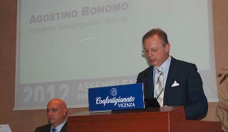 Il presidente di Confartigianato Vicenza, Agostino Bonomo, all'Assemblea Generale dei Soci