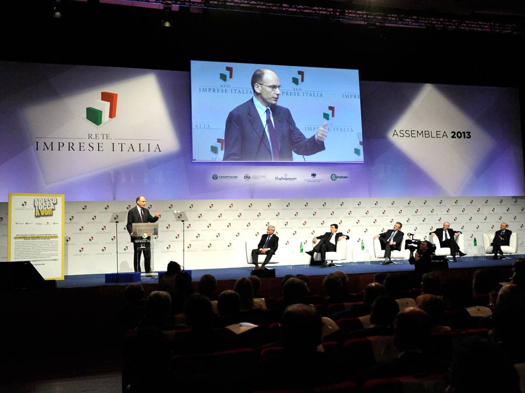 Il presidente del Consiglio, Enrico Letta, all'Assemblea di Rete Imprese Italia