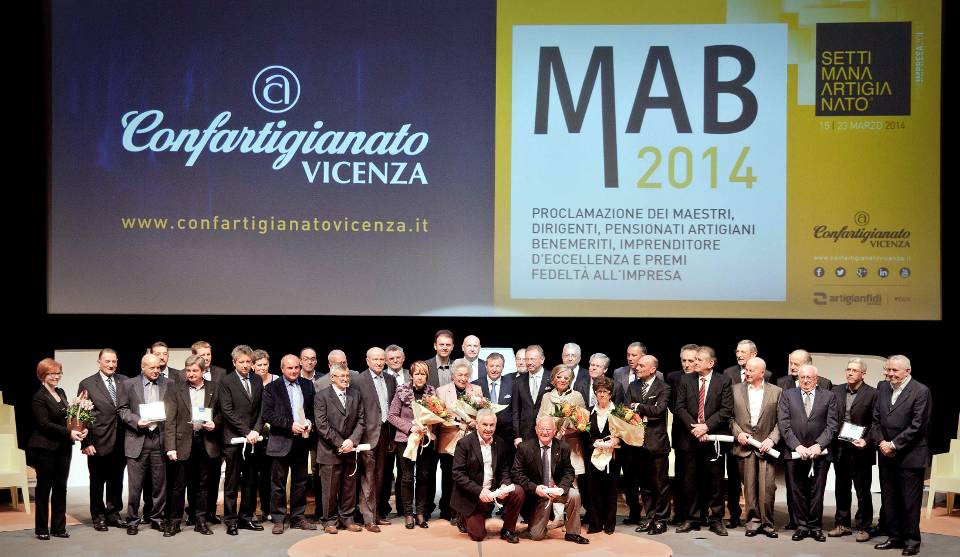 Il gruppo dei premiati domenica in Fiera a Vicenza