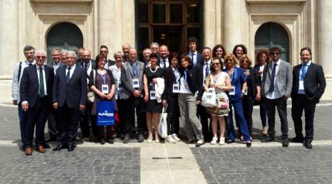 La delegazione della Scuola Politica ed Economia e la Giunta di Confartigianato Vicenza in visita a Montecitorio