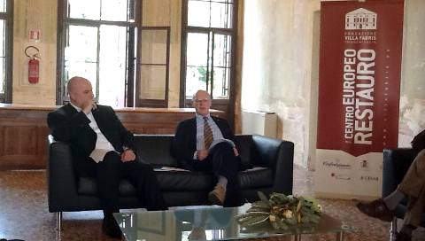 Christian Malinverni, presidente Fondazione Villa Fabris, e Giovanni Luigi Fontana, direttore del Dipartimento di Scienza Storiche, Geografiche e dell’Antichità dell’Università di Padova