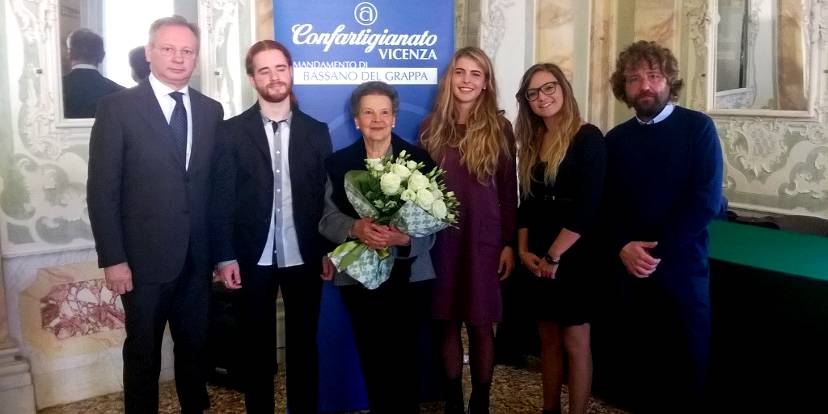 I premiati con i presidenti e Claudia Perentaler Mechilli