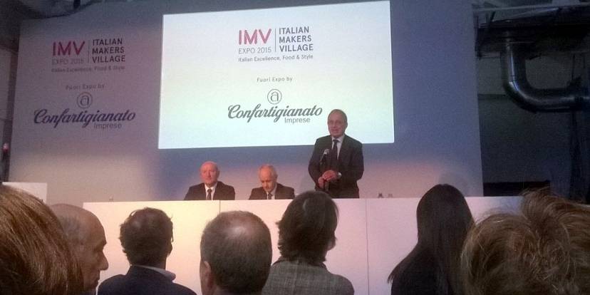 Giorgio Merletti, Luciano Fontana e Cesare Fumagalli all'IMV di Milano