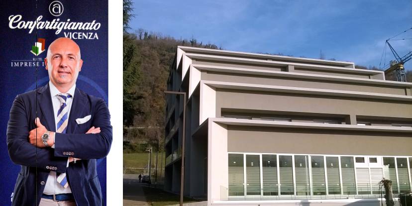 Gianluca Cavion e la nuova sede di Confartigianato a Valdagno