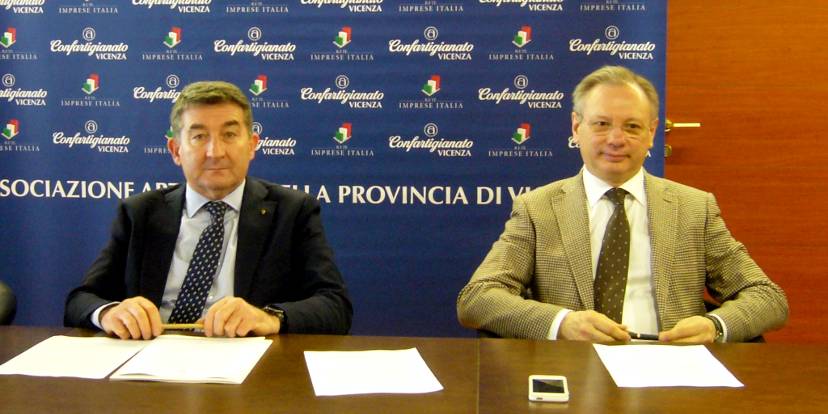 Onorio Zen, Componente della Consulta provinciale della Categoria Metalli Preziosi Confartigianato Vicenza e Agostino Bonomo, presidente di Confartigianato Vicenza Onorio Zen, Componente della Consulta provinciale della Categoria Metalli Preziosi Confartigianato Vicenza e Agostino Bonomo, presidente di Confartigianato Vicenza