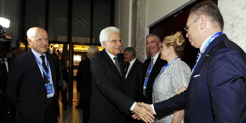 Giorgio Merletti, Sergio Mattarella e Agostino Bonomo