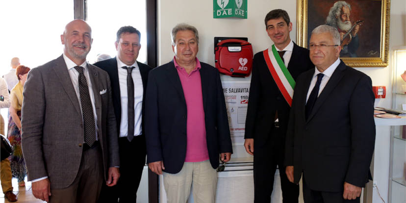 Gianluca Cavion (vicepresidente provinciale di Confartigianato Vicenza), Stefano Valente (delegato comunale), Giordano Malfermo (titolare Hotel Fracanzana), Dino Magnabosco (sindaco di Montebello) e Luigino Bari (presidente Confartigianato - Mandamento di Lonigo)