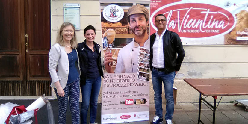 Nerio Dalla Vecchia (presidente del Mandamento di Schio di Confartigianato Vicenza), Sabrina Gasparini (presidente dei Panificatori del Mandamento di Schio) e Anna Donà (Assessore alle attività produttive del Comune di Schio)