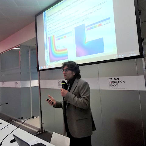 Claudio Pellanda durante il suo intervento ad Aedifica 2018 Claudio Pellanda