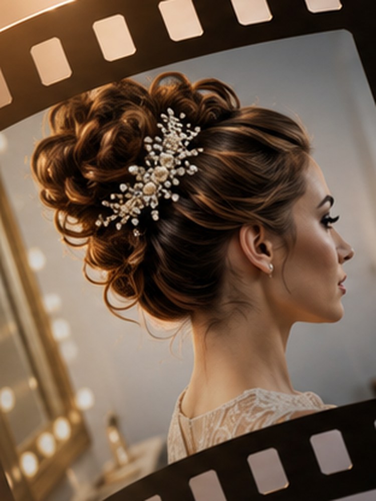 Acconciatura elegante realizzata per un evento cinematografico