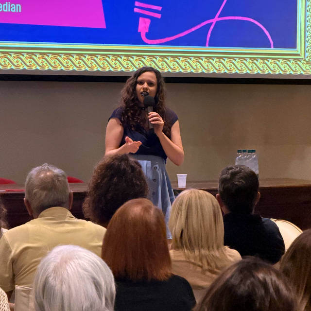 Sofia Gottardi durante il monologo di apertura del TechWarriors Talk