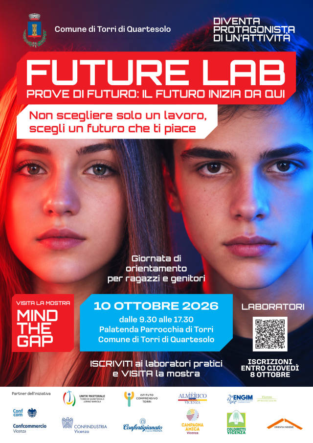 Locandina Future Lab, giornata di orientamento del 10 ottobre 2026 a Torri di Quartesolo